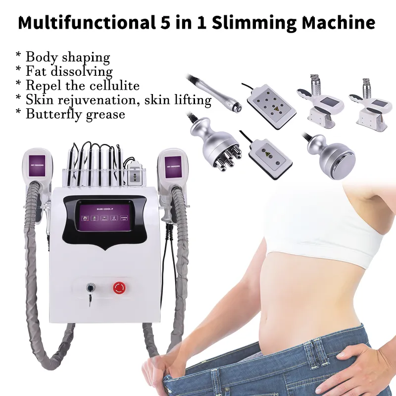 Cryolipolysis fat freezing machine with 2 cryo belly body sculpting lipolaser cavitation rf slimming beauty spa device