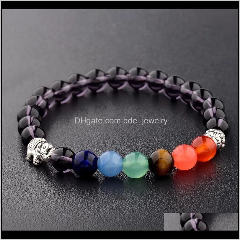 beaded bracelets for women girl accessories 7 chakra natural stone elephant beads yoga bangles and bracelets woman jewelry gifts