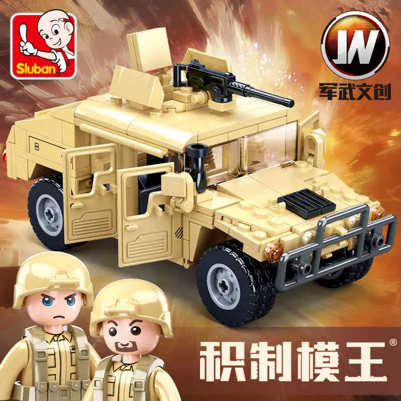 SLUBAN H1 Military Army Hummered Jeeped H 1 Assault Car Building