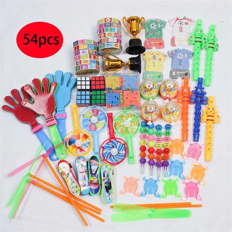 54/58 pcs Kids Festa de Aniversário Favor Whistle Labirinto Brinquedos para Pinata Enchimento de Bebê Chuveiro Jogo Goodie Bag Carnaval Prémios Presentes 211216