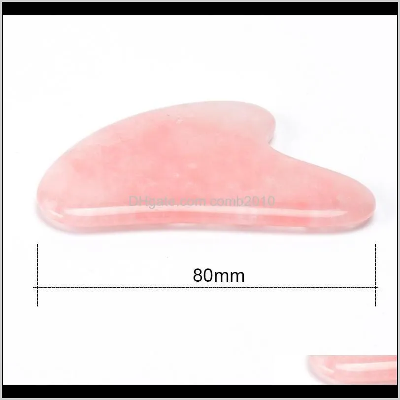 rose quartz jade guasha board pink natural stone scraper chinese gua sha tools for face neck back body acupuncture pressure therapy