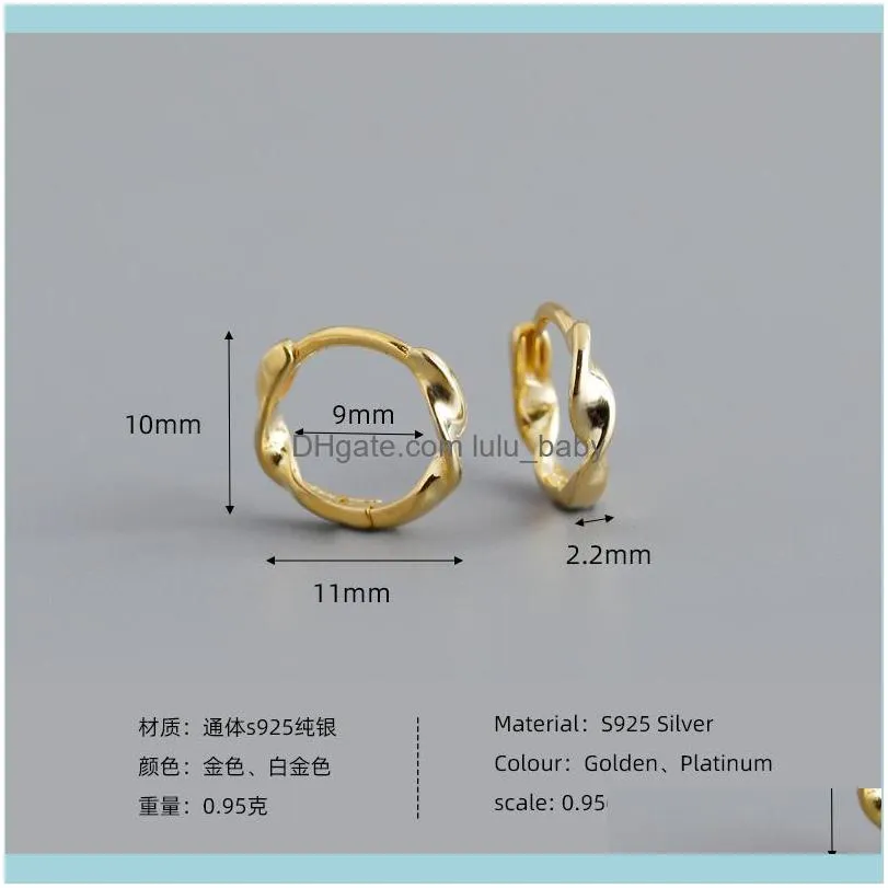 Solid Sterlling Silver 925 Ear Buckle Earring Temperament Women Sexy Elegant Girl Love 14k Gold Jewelry Turkish Hoop & Huggie