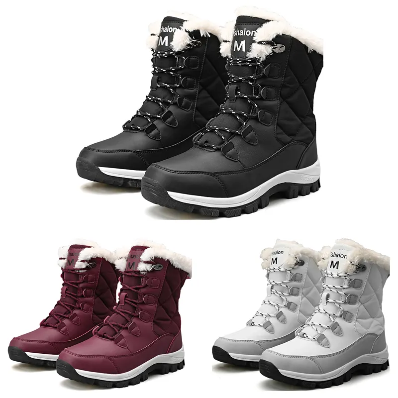 Moda No Marca Mulheres Botas Alta Baixa Branco Low Black Vinho Vermelho Clássico Ankle Curta Womens Neve Bota de Inverno Tamanho 5-10