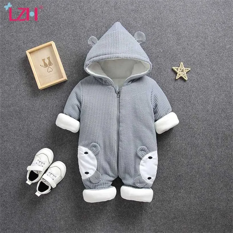 LZH Infant Clothing Autumn Winter Rompers For Baby Boys Jumpsuit Kids Overalls Children born Girls Clothes 211229