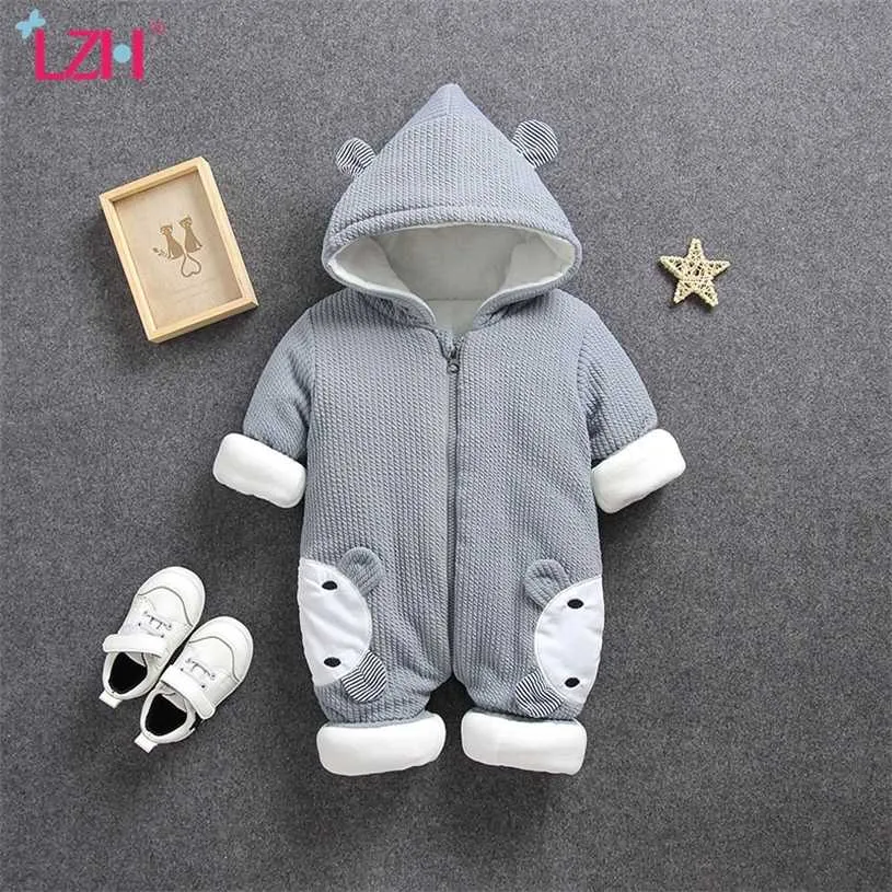 Lzh spädbarn kläder höst vinter rompers för baby pojkar jumpsuit barn overalls barn födda tjejer kläder 211229