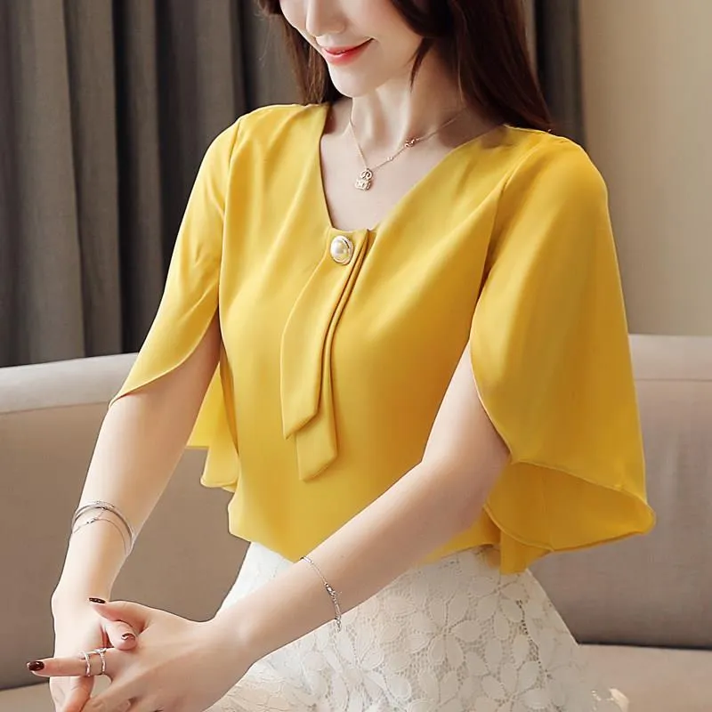 Blusa elegante de 2025 chifon
