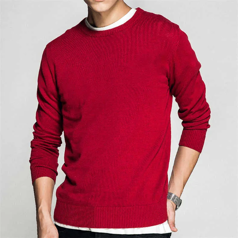 Plus Size 5XL O Neck Mens Sweater Pullovers Autumn Standard Wool knitted Christmas Sweater Jumpers Male Knitwear Red Black Grey-02
