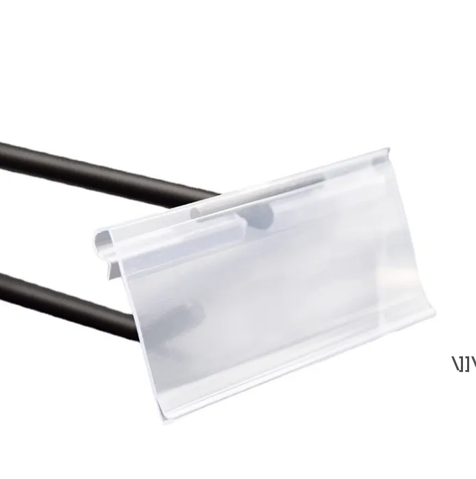 Porte-étiquettes de prix Porte-étiquette en plastique PVC Cadre d'affichage Titulaire en blanc Porte-carte transparent Étagère RRF12854