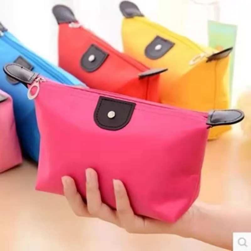 Borse per cosmetici per donne Custodia per trucco Solida Borsa per trucco Pochette da appendere Articoli da toeletta Moda da viaggio Gioielli portatili Moneta Porta carte di credito Porta carte Borsa casual