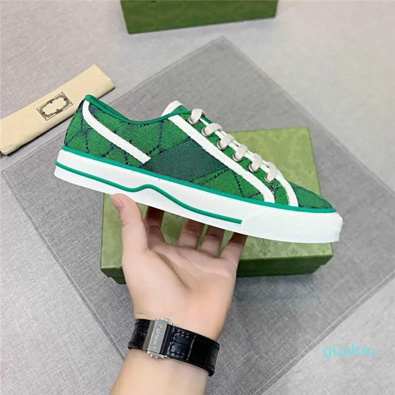 Fashion-Luxury Designer Dress Sapatos Tennis Canvas Lace Sapato Homens Sneakers Classical Versátil Imprimir Sneaker High e Baixo