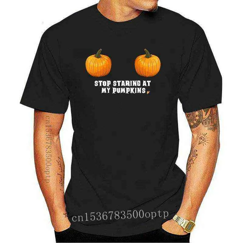 Nieuwe stop staren naar mijn pompoenen Halloween damesvriendje Fit T-shirt G1217