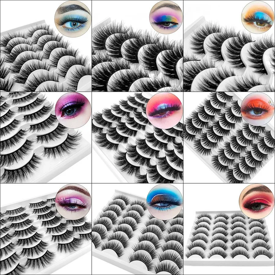 Faux Cils 3D Réutilisables À La Main 14 Paires Ensemble Doux Vif Épais Naturel Faux Cils Extensions Yeux Accessoire De Maquillage Pour Les Femmes Beauté 15 Modèles