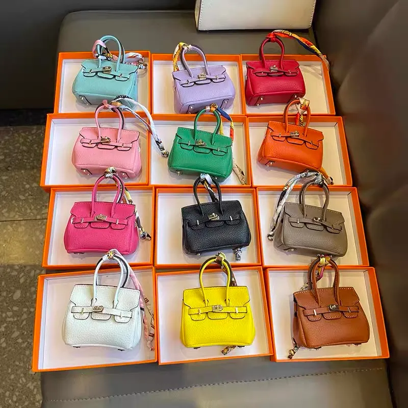 Womens Mini Clutch Handbag With Keychain Key Ring Bag Chain Case