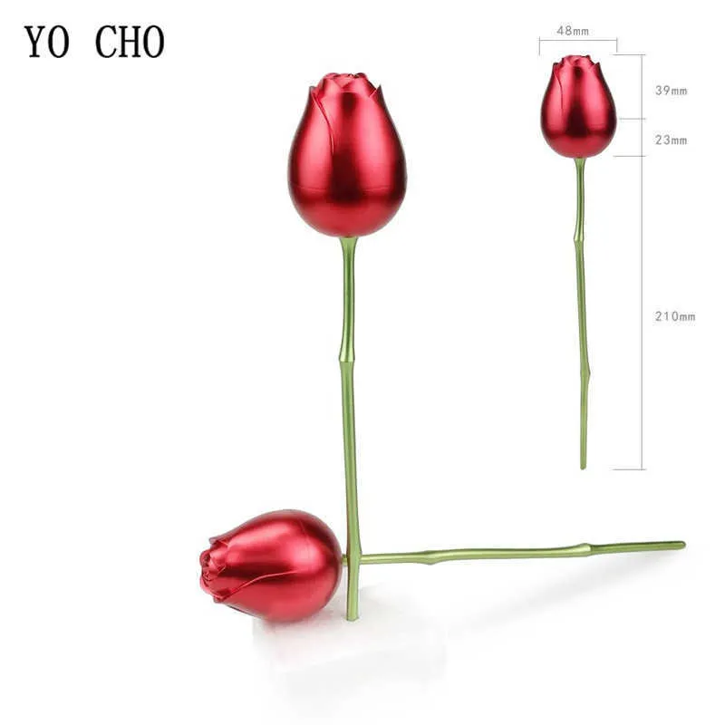 YO CHO Bud rose simulation flower creative rose shape jewelry box love confession gift box home furnishing decoration 210624