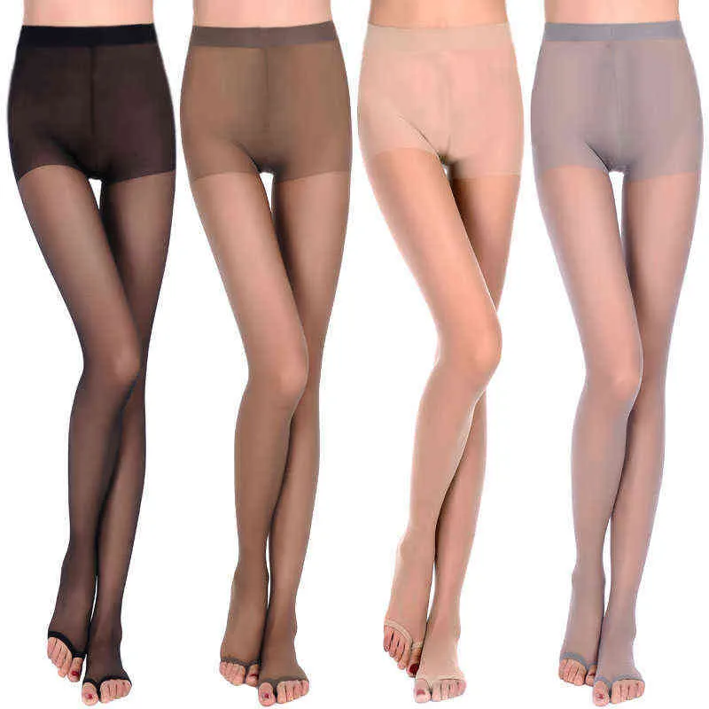 Vente 1 paire été printemps soie mince bas femmes Sexy bonneterie collants respirant poisson bouche sans orteil bas Y1130