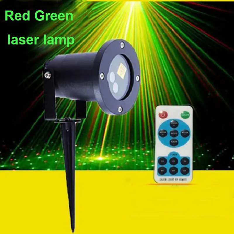 Ao ar livre impermeável ip44 laser laser lâmpadas do projetor luzes de natal palco luz vermelha + verde show multi-padrão com controle remoto 100-240V