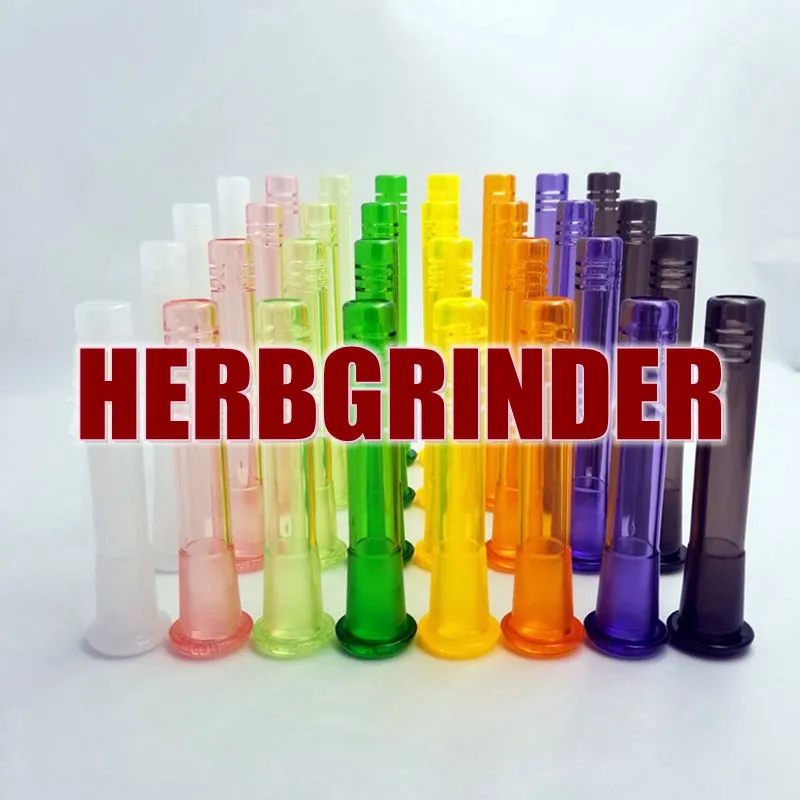 Fajne Kolorowe Pyrex Grube Szkło Bong Palenie Down Stem Hookh Waterpipe Rod 14mm Kobiet 18mm Holder Mężczyzna Wysokiej Jakości Miska Akcesoria DHL za darmo