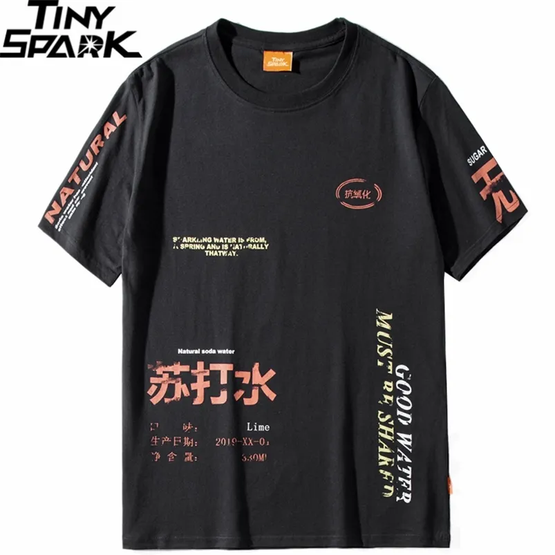 Harajuku T-shirt Hommes Hip Hop Soda Eau Drôle T-shirt Funny T-shirt Streetwirts Été T-shirts Vintage Print Tops Tops Tees Speed ​​Sleeve 210329