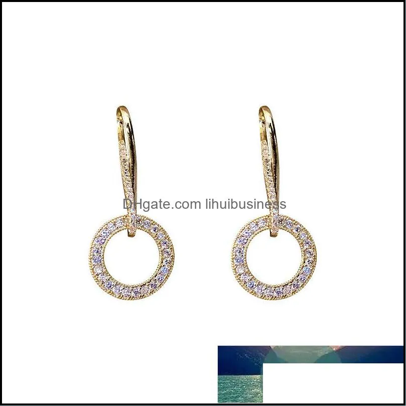 2020 South Korea`s New Simple Delicate Micro Inlay Temperament Earrings Fashion Women Wear Jewelry Factory price expert design Quality Latest Style Original