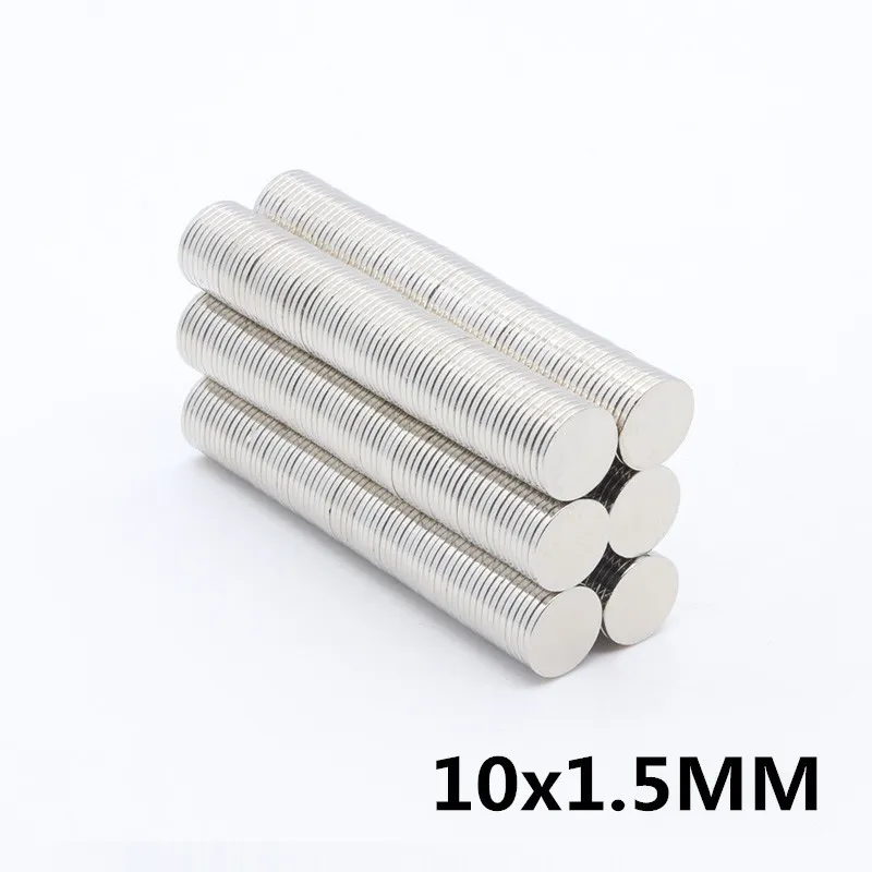 50PCS N35 Runda magneter 10x1.5mm Neodymium Permanent NDFEB Stark kraftfull magnetisk mini liten magnet