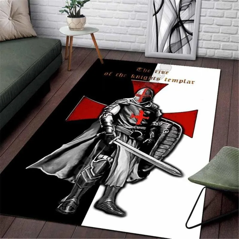 Carpets Knights Templar Area Rug 3D All Over Printed Non Slip Mat
