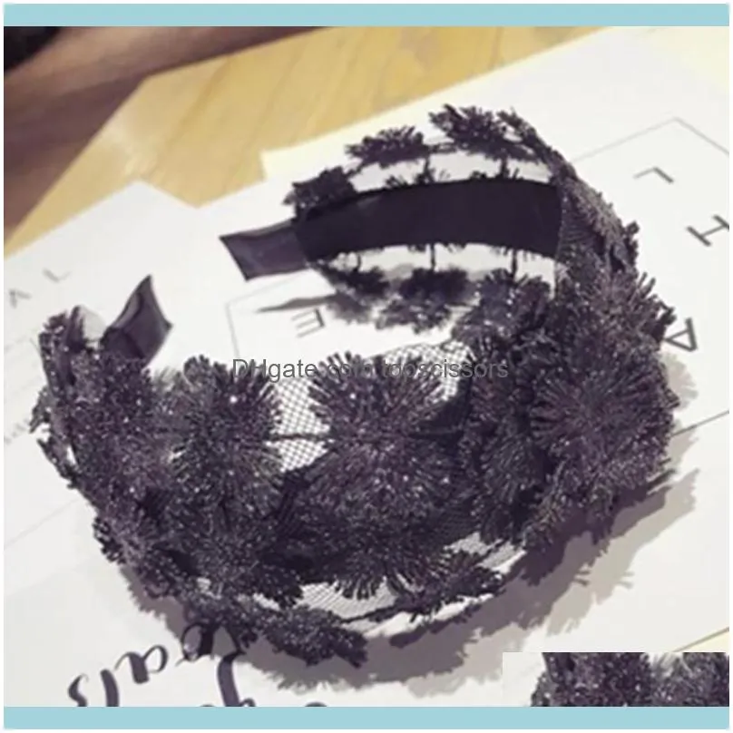 Wide Lace Headband Women Accessories Hollowing Out Flower Hairband Knitting Adults Head Band Hair Accessories1