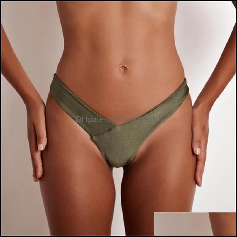 Sexy Bikini Bottoms Brazilian Swimwear Women Briefs Thong Low Waist Swimsuit Bottom Solid Cheeky Bikini Bottom Swim Trunks 1294 Z2