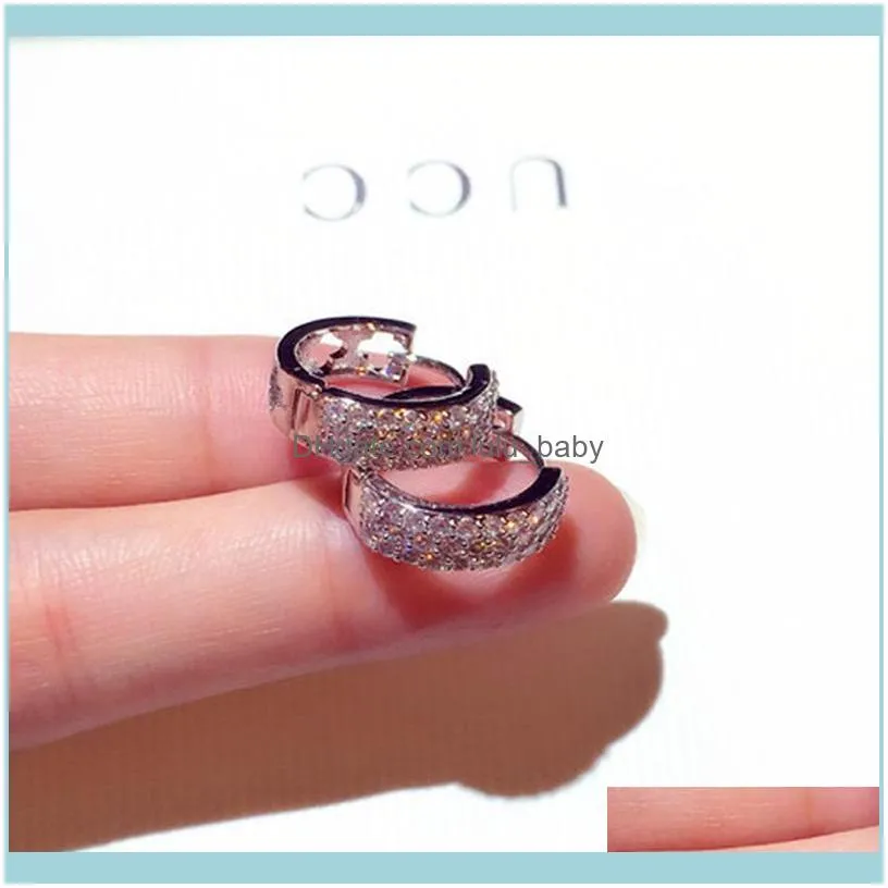 Fashion Korean Bling Pave Zircon Earring For Women Charm High Quality CZ Circle Brincos Wedding Daily Jewelry Pendant Hoop & Huggie