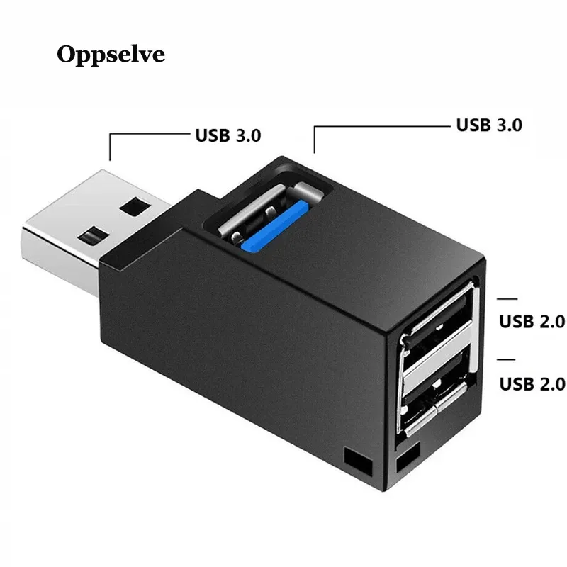 USB 3.0 Hub Adapter Extender Mini Splitter Box 3 Ports PC Laptop MacBook Mobiltelefon Höghastighet U Diskläsare för Xiaomi