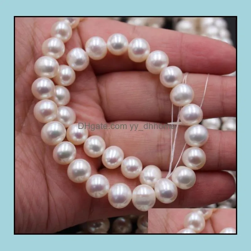 9-10mm White Natural Pearl Beaded Necklace 36cm Bridal Jewelry Gift Choker Wholesale of Semi-finished Products