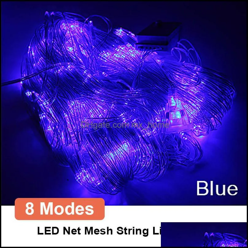 Party supplies Mesh Led Lighting 220V Holiday Wedding Outdoor String Lights Chain Decoration Garden Lamp Fairy Netto Guirlande Slingers