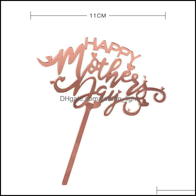 happy mothers day cake topper acrylic rose gold best mom cake topper for mother`s day birthday party cake decoration HWD5421