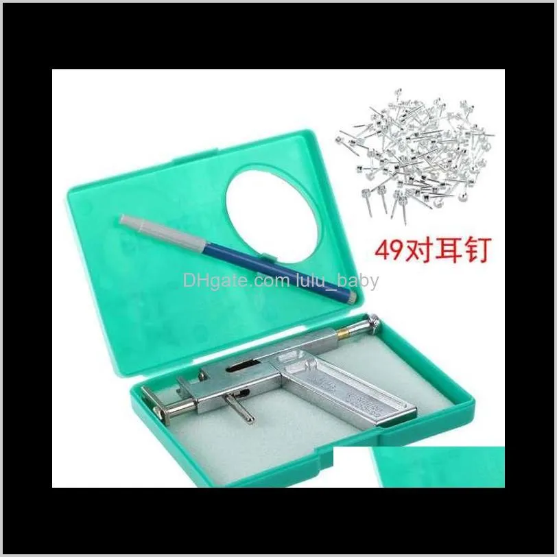 pro steel ear nose navel body piercing gun tool kit 98pcs instrument studs set blue drop shipping