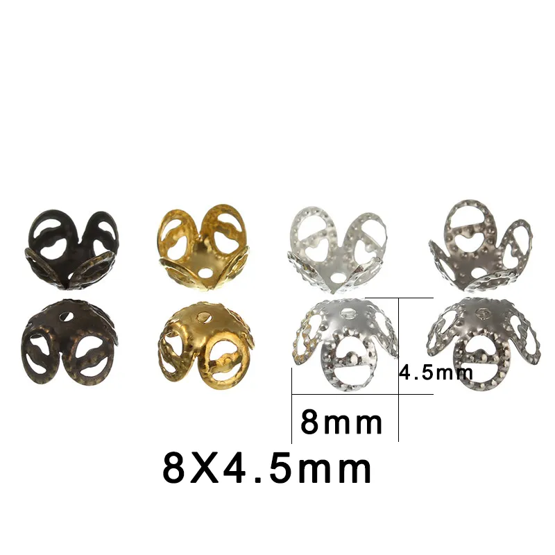 Gold Hollow Flower Spacer Beads End Caps Pendant Making DIY Charms Connectors For Jewelry Making