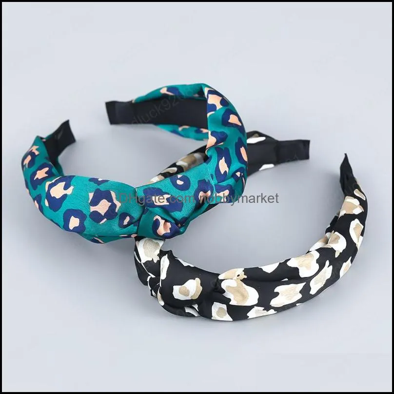 Fashion Sexy Leopard Print Printing and Dyeing Fabric Headband Party Trendy Hair Accessories for Women
