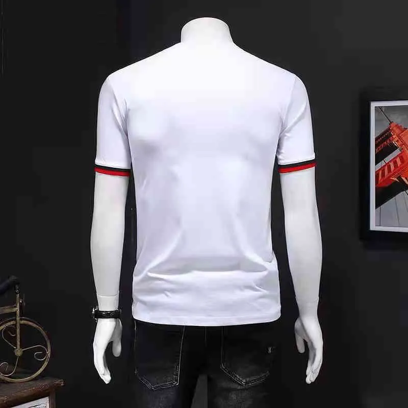 2021 summer European Station cotton short sleeve t-shirt men's fashion brand personalized printing round neck net red trend half sleeve1947