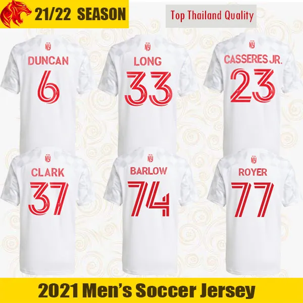 2021 New York Red Bulls Maglia da calcio LONG BARLOW 2020 2021 DAVIS CLARK CASSERES JR Maglia da calcio VALOT DUNCAN Jersey