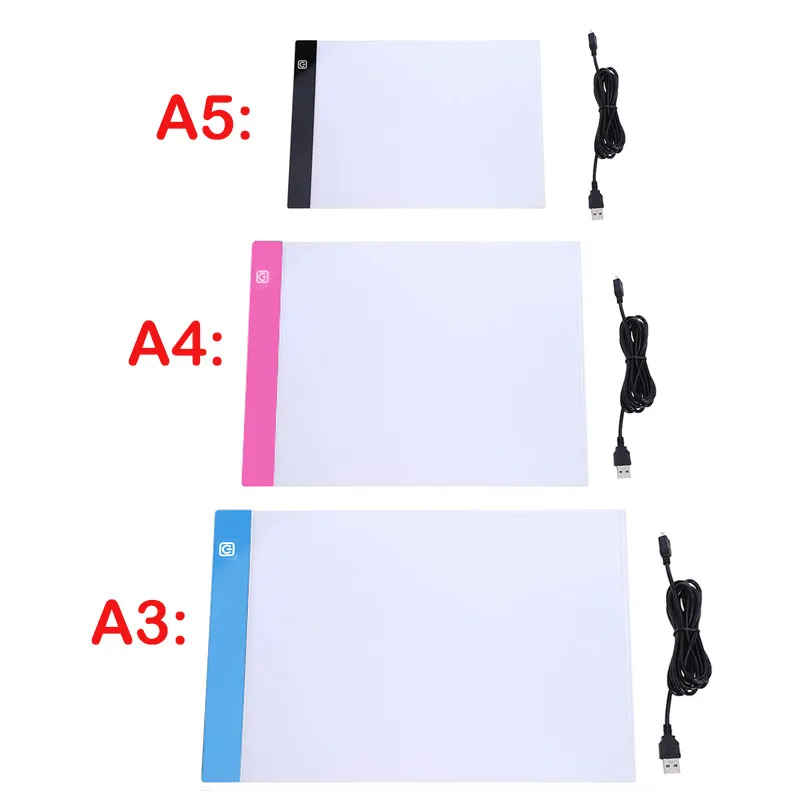 A3/A4/A5 Three Level Graphics Tablets Dimmable Led Light Pad Drawing Board Pad Tracing Lighting Box Eye Protection Easier for Diamond Painting