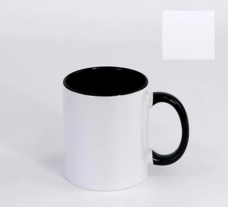 Blank Sublimation Ceramic mug handle Color inside blanks cup by Sublimations INK DIY Transfer Heat Press Print SN2752