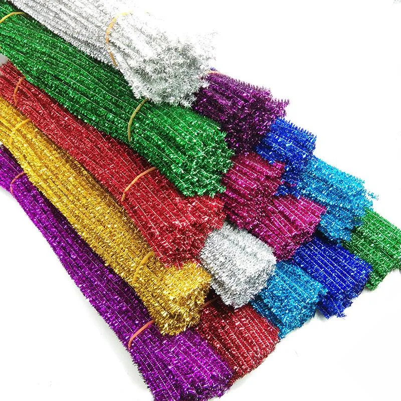 Décoration de fête Jouets éducatifs pour enfants de la maternelle Glitter Top Racines de cheveux DIY Matériaux de production Clignotant Twisting Stick