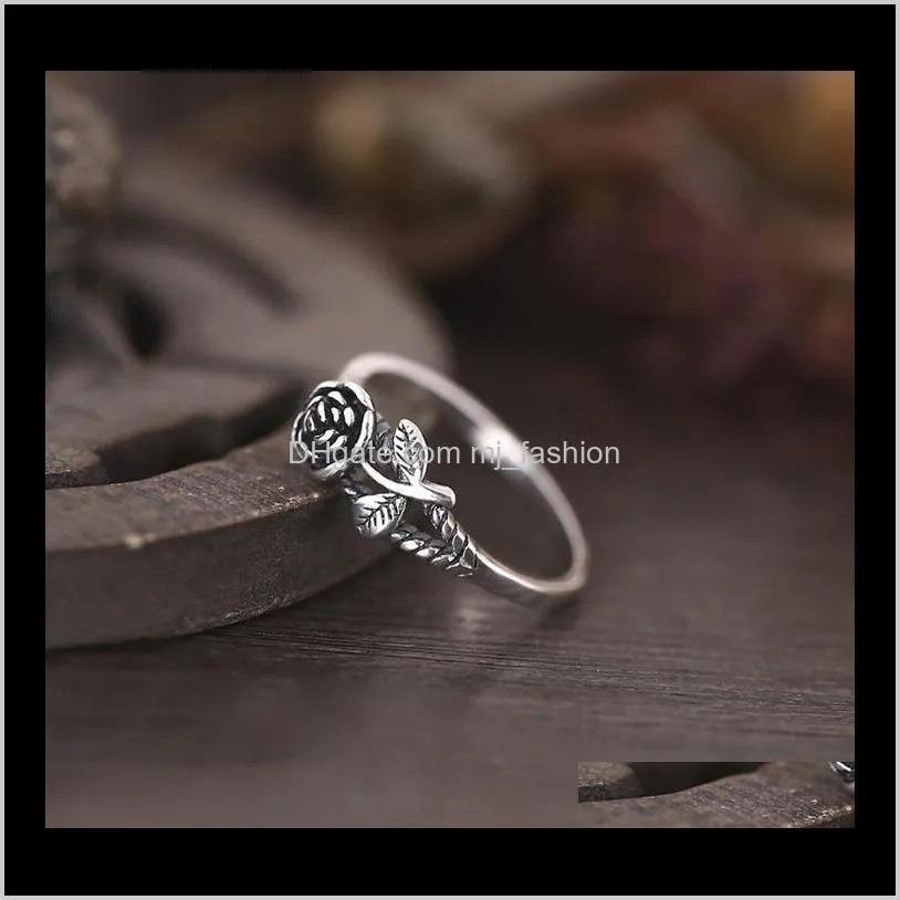 2021 vintage rose flower rings new arrival ring for women fine jewelry gift