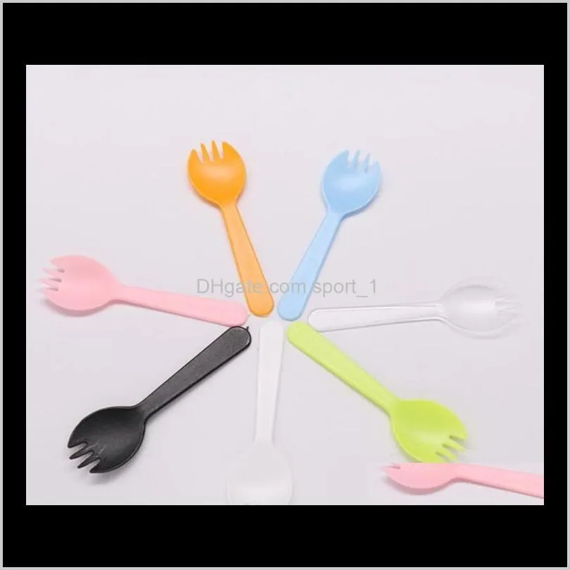 disposable flatware tableware portable disposable fruit fork plastic dessert party cake salad vegetable fork spoon individual package