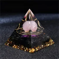 Розовая оргона пирамида ветра роза кварцевая сфера подарочный кварцевый заживление медитации кристалл ручной работы украшения дома коллекция украшения