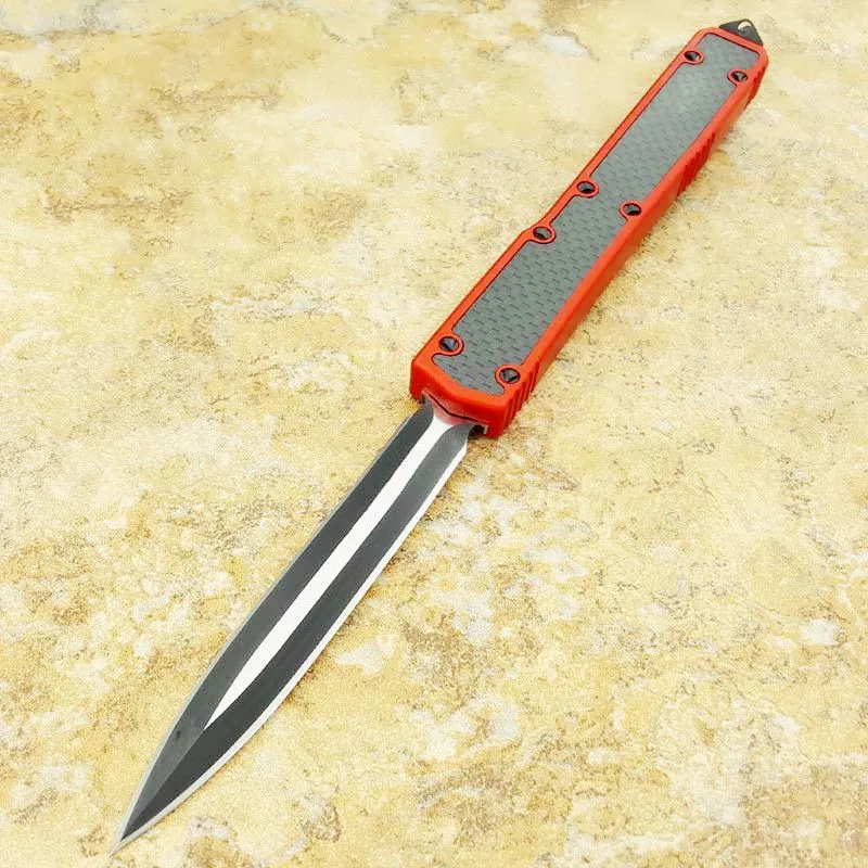 3 modeller röd make makora II 106-1 fickkniv dubbelkant D2 blad Kolfiber Dual Action Tactical Fixed Blade Fiske EDC Survival Tool Knives