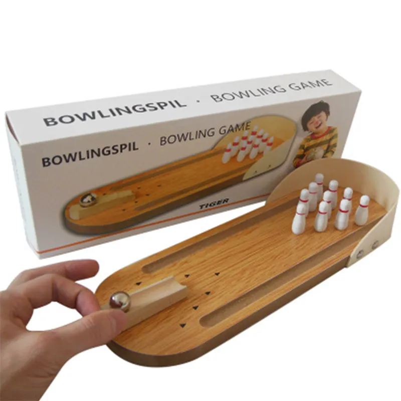 Desktop Mini Bowling Game Set Unique Novelty Office Desk Toys Funny White Elephant Gag Gifts Wooden Table Top Board Games Finger Sports MNBLQ-8965