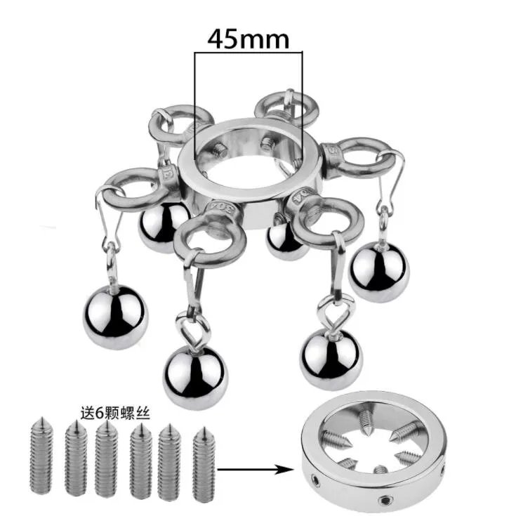6 Models Male Cockrings Stainless Steel Testicle Ball Stretcher Scrotum  Pendants With Thorns Penis Cock Bondage Lock Rings BDSM Sex Toy For Men  BB102 From Nancy0214, $51.78