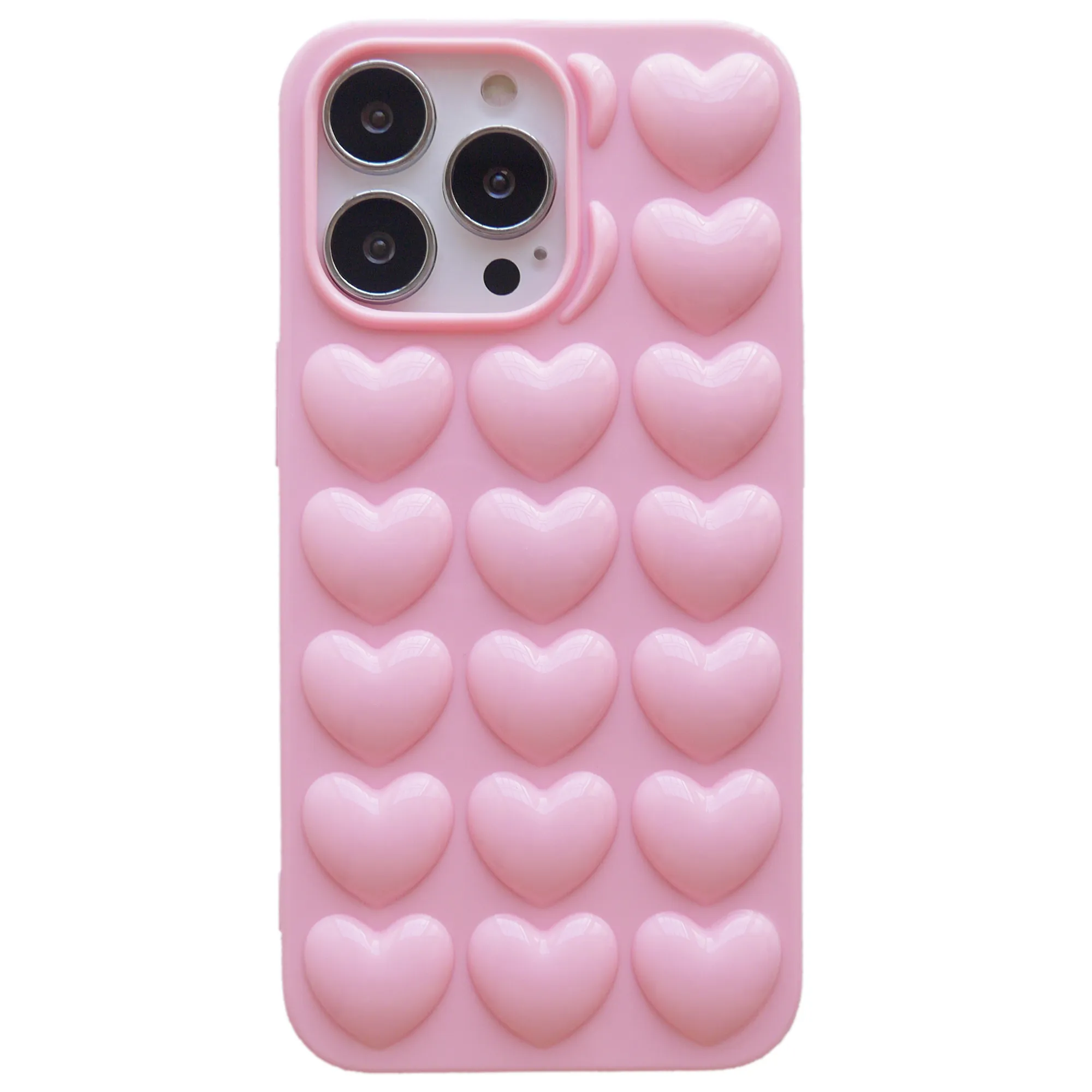 iPhone Case 13 Pro Max Mini 2021 3D POP Bubble Heart Gel Cover Leuke Girly Vrouwen