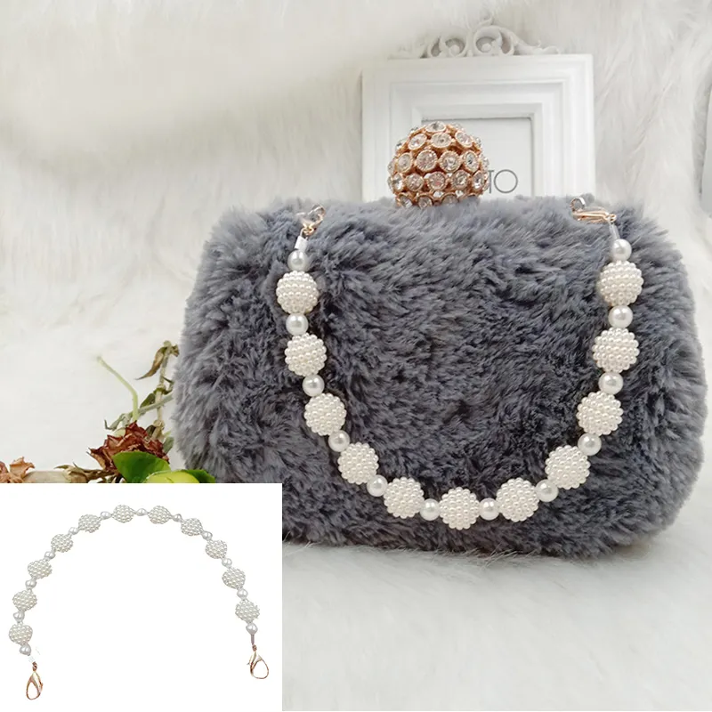 Pearl Strap For Bags Chain extention Straps Handbag Handles Belts DIY Purse replacement Handle Beaded Shoulder Bag accessories