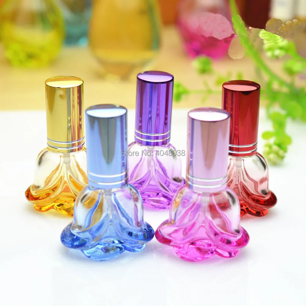 Perfume Refillable Bottle Colorful Glass Spray Pump Vials Rose Shape Portable Cosmetic Toner Spray Bottle 6 ML Mist Atomizer (5)