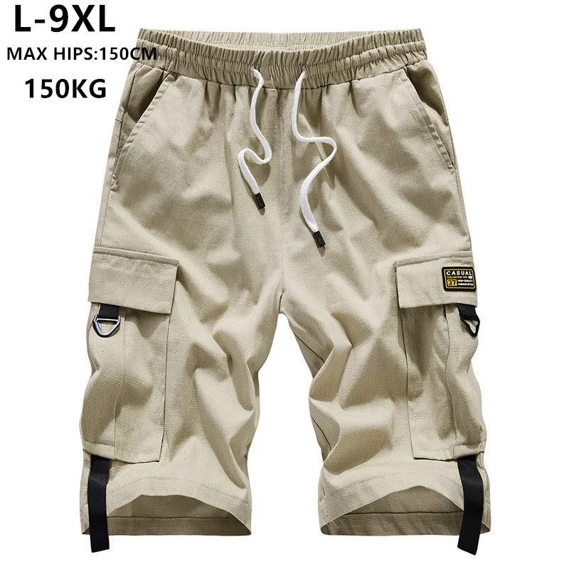 Summer Shorts Men Cargo Brand Short Bermuda Hombre 6XL 7XL 8XL 9XL Mens Corto Hip Hop Hiphop Boys Casual Teenagers Ropa